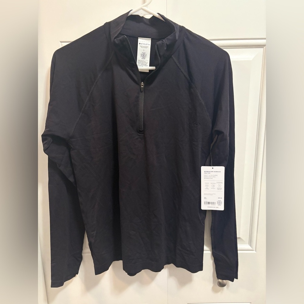 Athleta Momentum Seamless Half-Zip in Black